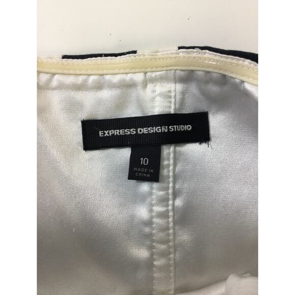 EXPRESS DESIGN STUDIO SZ 10 L Black White Floral Strapless Mini Dress B24 - Picture 4 of 8